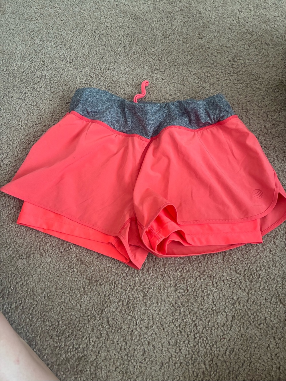 MPG Coral Athletic Skort with Heather Gray Waistband
